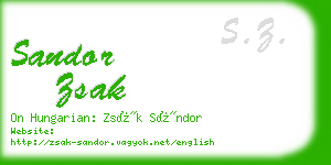 sandor zsak business card